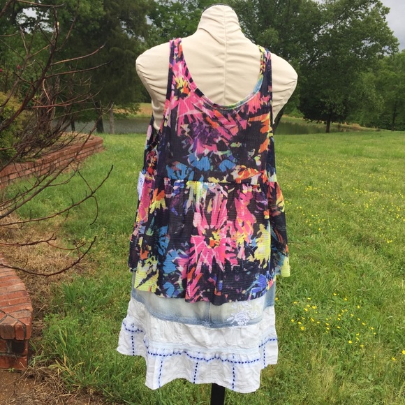 NWT ANTIK Denim Mini Skirt+ NWT FREE PEOPLE Top - Picture 2 of 8